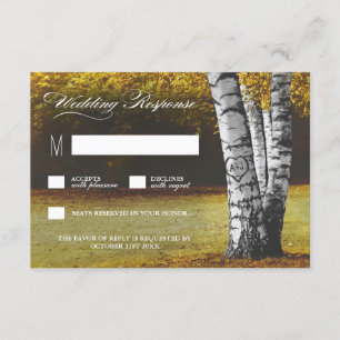 Cartes RSVP de mariage pour oiseaux cardiaques scu