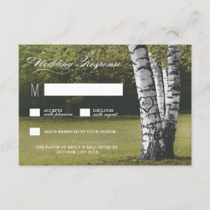 Cartes RSVP de mariage pour oiseaux cardiaques scu