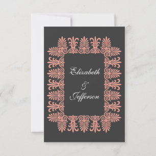 Cartes RSVP de mariage rose de Wedgewood 3