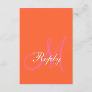 Cartes RSVP de mariage rose orange