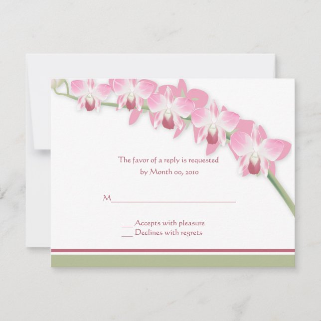 Cartes RSVP de mariage rose orchidée (Devant)