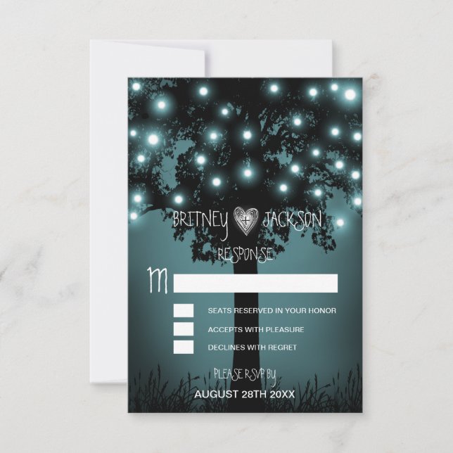 Cartes RSVP de mariage RSVP Enchanted Forest Rusti (Devant)