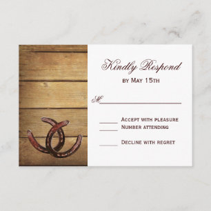 Cartes RSVP de Mariage Rustic Country