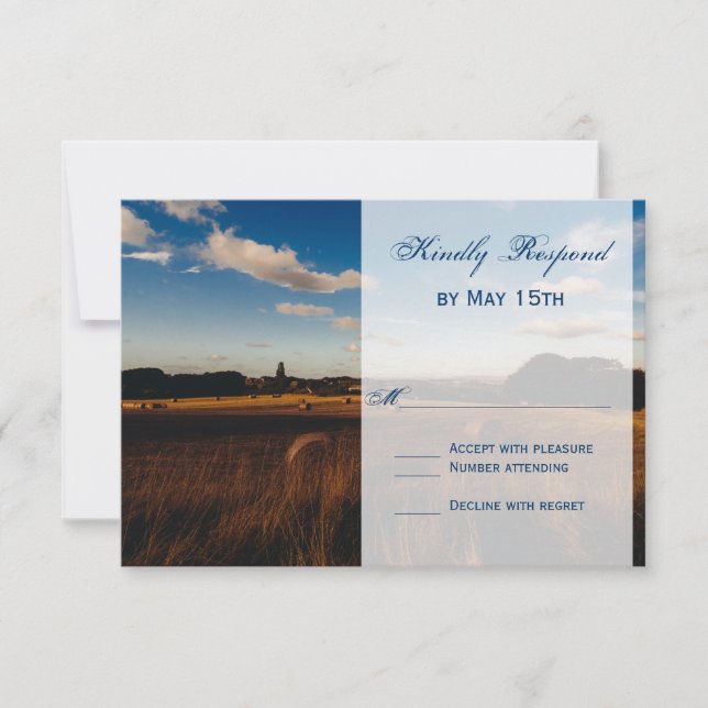 Cartes RSVP de Mariage Rustic Farm Hay Bales (Devant)