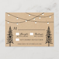 Cartes RSVP de mariage rustique À feuillage persis