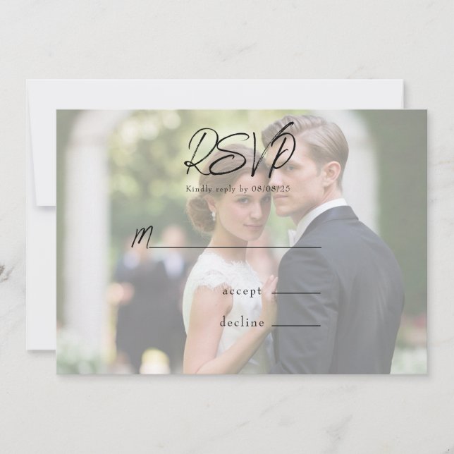 Cartes Rsvp de Mariage Rustique Arbre Coeur Photo (Devant)