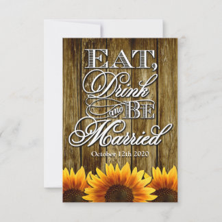 Cartes RSVP de mariage rustique du tournesol occid