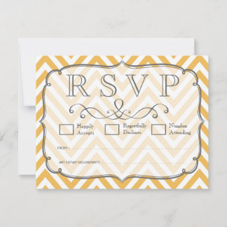 Cartes RSVP de mariage Tangerine Orange Chevron
