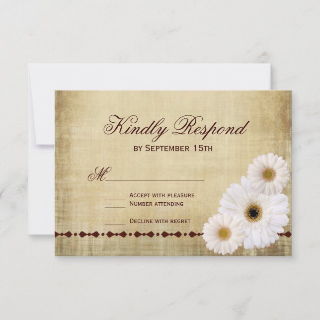 Cartes RSVP de mariage vintage RSVP (Devant)