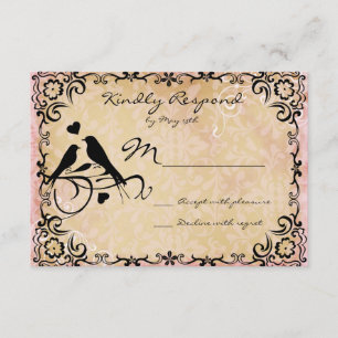 Cartes RSVP de mariage vintages Inséparables