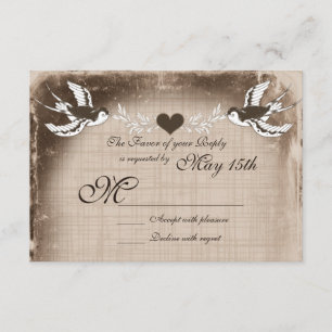 Cartes RSVP de mariage Vintages rustiques