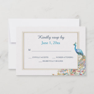 Cartes RSVP de Paon