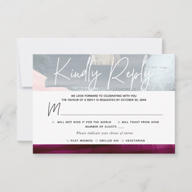 Cartes RSVP de PixDezines avec repas, Art Moderne, (Devant)
