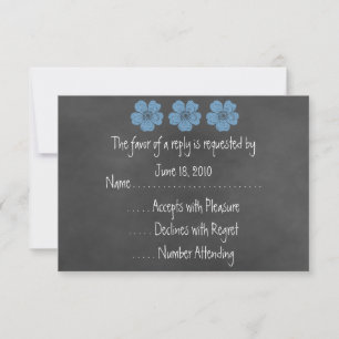 Cartes RSVP de tableau rouge Rose sauvage