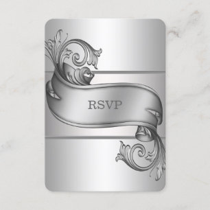 Cartes RSVP défilement argenté