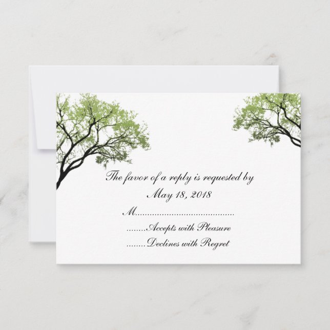 Cartes RSVP des arbres de printemps (Devant)