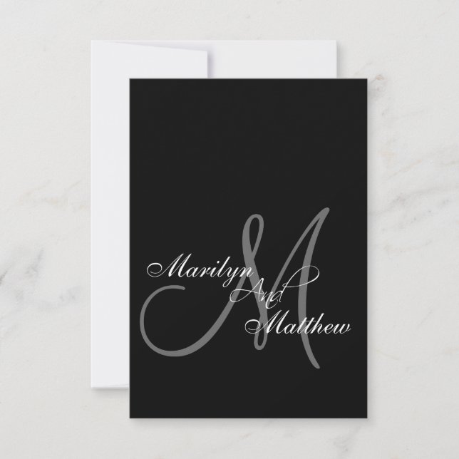 Cartes RSVP Elegant Bride Groom Monogram (Devant)