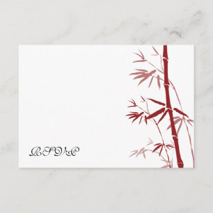 Cartes RSVP en bambou rouge