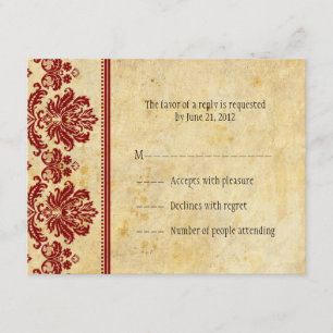 Cartes RSVP en dentelle bourguignonne classique