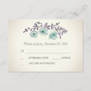 Cartes RSVP en fleurs d'aquarelle romantique