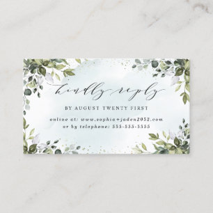 Cartes RSVP en ligne du Mariage Dusty Blue Greener