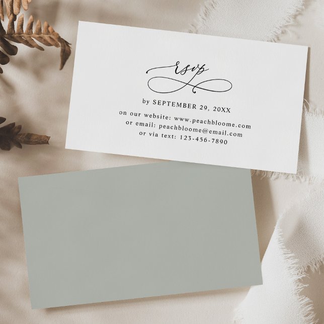 Cartes RSVP en ligne Rustique Sage Minimal Mariage (Créateur téléchargé)