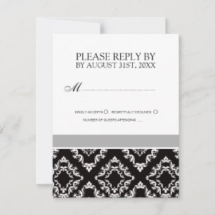 Cartes RSVP en noir et blanc
