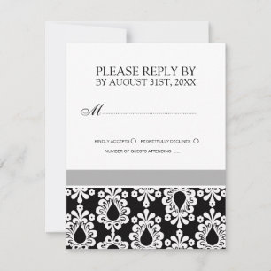 Cartes RSVP en noir et blanc