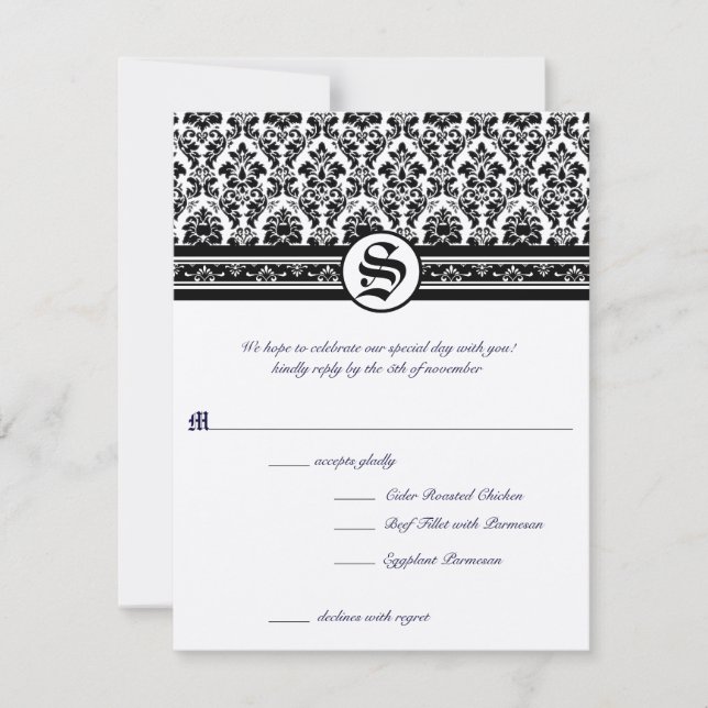 Cartes RSVP - Exigent les invitations de taille 5  (Devant)