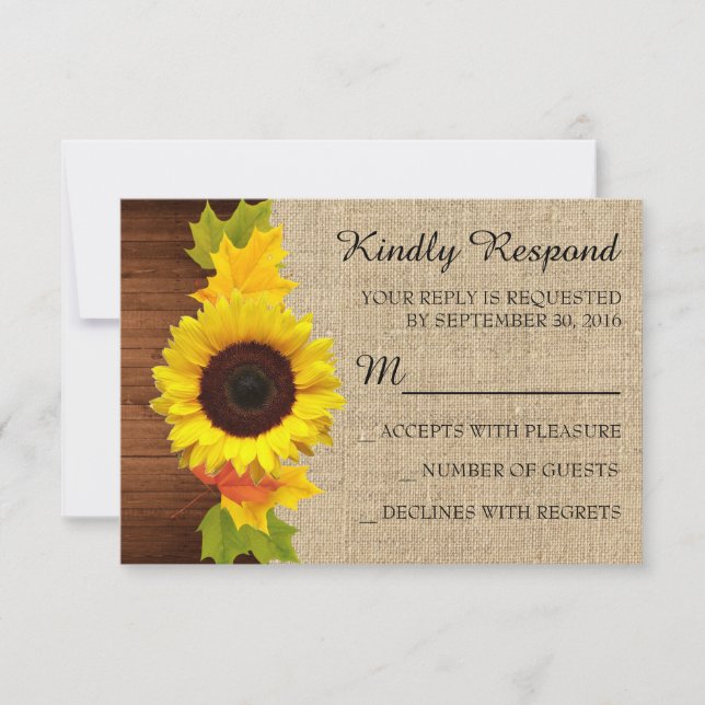 Cartes RSVP Faire-part de mariage (Devant)