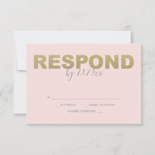Cartes RSVP Faux Gold et Pink