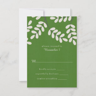 Cartes RSVP Feuilles vertes