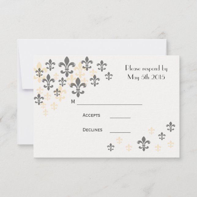 Cartes RSVP Fleur de Lis Cascade (Devant)