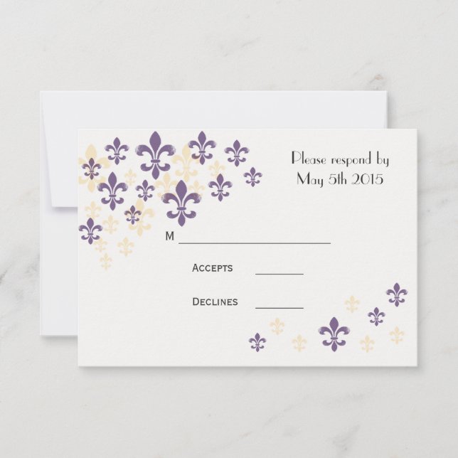 Cartes RSVP Fleur de Lis Cascade (Devant)