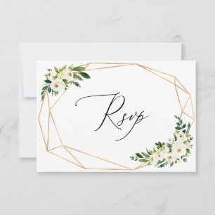 Cartes RSVP Florales Blanches Pour Mariage
