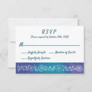 Cartes RSVP florales vibrantes - avec nombre d'inv