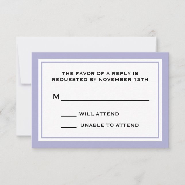 Cartes RSVP générales (violet violet / blanc) (Devant)