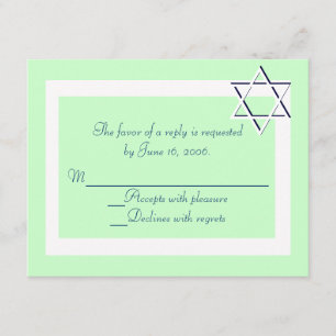 Cartes RSVP Invitation Barre/Bat mitzvah