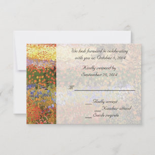 Cartes RSVP. Jardin fleuri, Van Gogh.