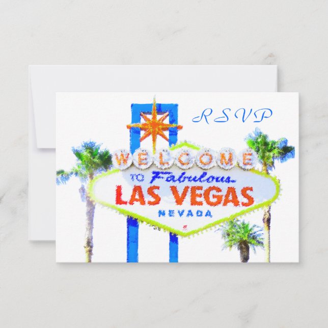 Cartes RSVP Las Vegas Wedding avec enveloppes (Devant)