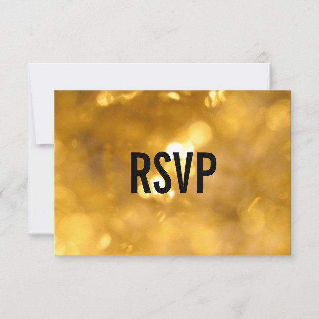 Cartes RSVP - Lumières Dorées (Devant)