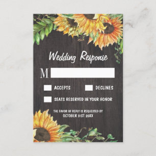 Cartes RSVP Mariage campagnard d'aquarelle de tour