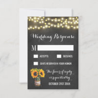 Cartes RSVP Mariage campagnard de tableau de tourn