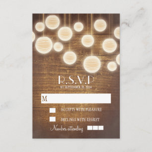 Cartes RSVP mariage campagnard rustique