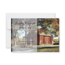 Cartes RSVP Mariage campagnard rustique et Arbres
