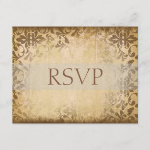 Cartes RSVP mariage damassé ou cartes de réponse