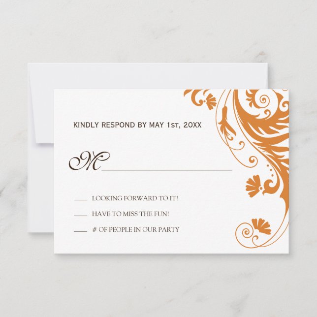 Cartes RSVP mariage de automne (Devant)