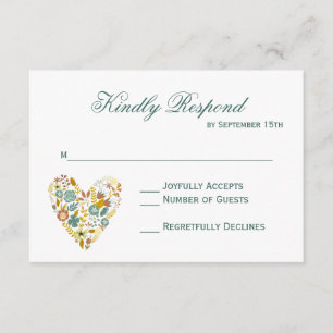 Cartes RSVP Mariage de automne Boho Floral Automne