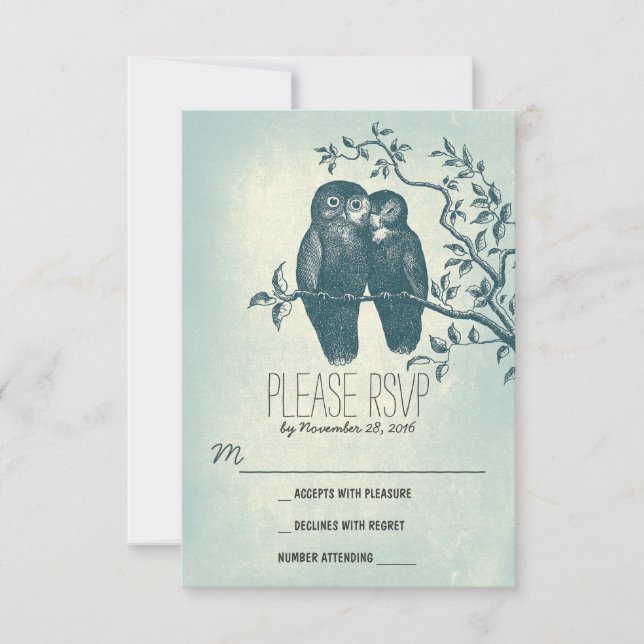 cartes RSVP mariage doux et mignon (Devant)