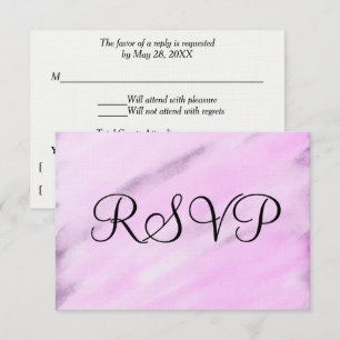 Cartes RSVP Mariage violet violet blanc d'aquarell